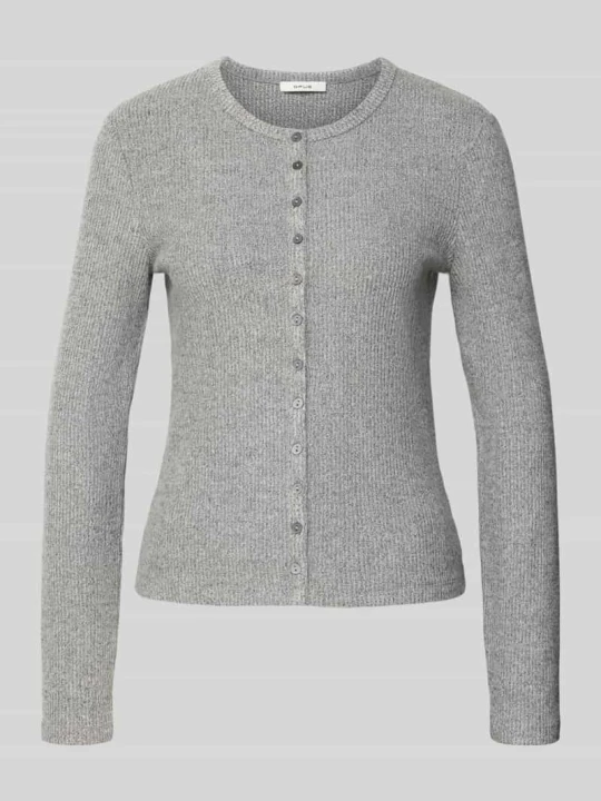 Zdjęcie produktu bluzka z długim rękawem o kroju slim fit z mieszanki wiskozy model 'Saltus' Opus Jasnoszary