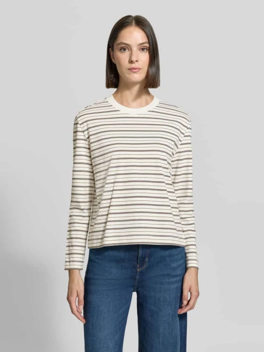 Zdjęcie produktu Bluzka z długim rękawem o kroju boxy fit z czystej bawełny model 'ESSENTIAL' Selected Ciemnobrązowy
