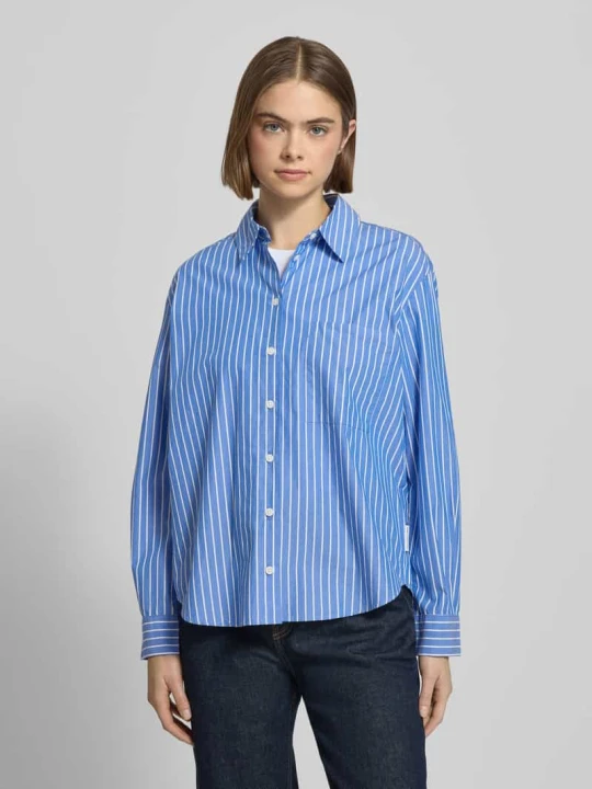 Zdjęcie produktu Bluzka z długim rękawem Comfort Fit z czystej bawełny Marc O'Polo Jasnoniebieski