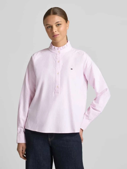 Zdjęcie produktu Bluzka z długim rękawem o kroju comfort fit z czystej Bawełna Tommy Hilfiger Różowy
