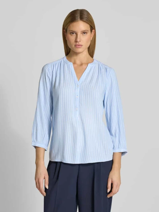 Zdjęcie produktu Bluzka z długim rękawem o kroju comfort fit z czystej wiskozy Tom Tailor Jasnoniebieski
