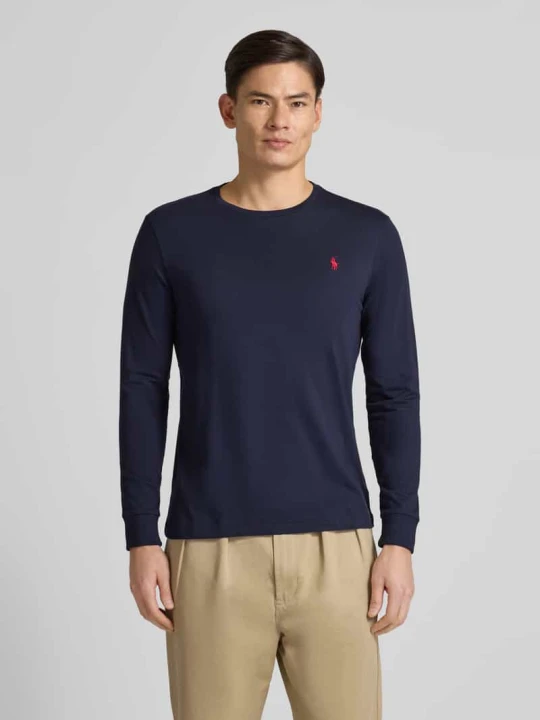 Zdjęcie produktu Bluzka z długim rękawem o kroju custom fit z wyhaftowanym logo Polo Ralph Lauren Granatowy