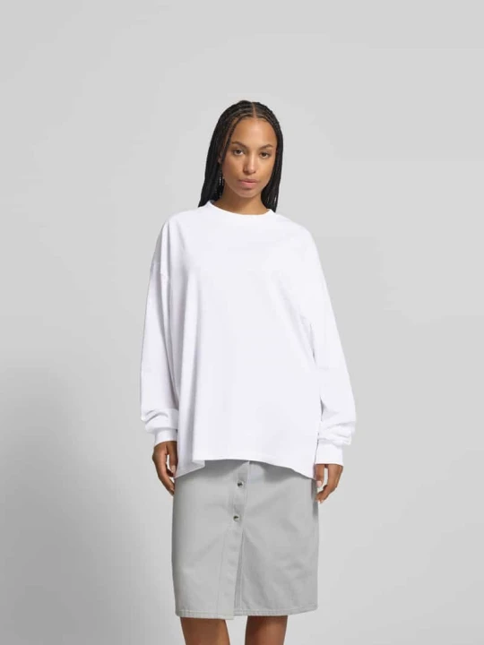 Zdjęcie produktu bluzka z długim rękawem o kroju oversized z bawełny Black Palms Biały