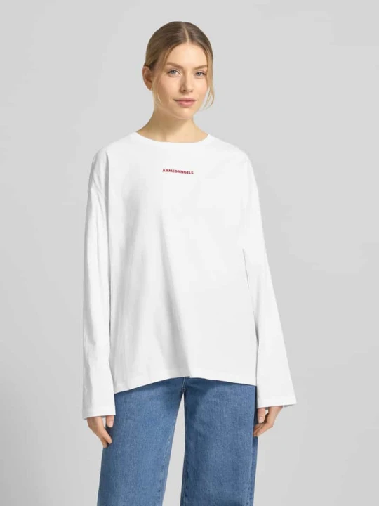 Zdjęcie produktu Bluzka z długim rękawem o kroju oversized z czystej Bawełna Model 'FIETAA SMILE' ARMEDANGELS Biały