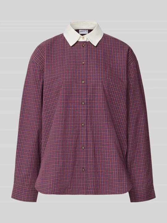 Zdjęcie produktu Bluzka z długim rękawem o kroju oversized z czystej bawełny Jake*s Śliwkowy