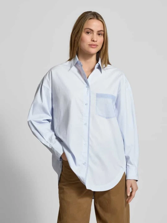 Zdjęcie produktu Bluzka z długim rękawem o kroju Oversized z czystej Bawełna Model 'C_Bonsta' Boss Jasnoniebieski