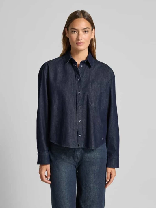 Zdjęcie produktu Bluzka jeansowa o kroju oversized z czystej bawełny model ‘OBBIA’ Weekend Max Mara Ciemnoniebieski