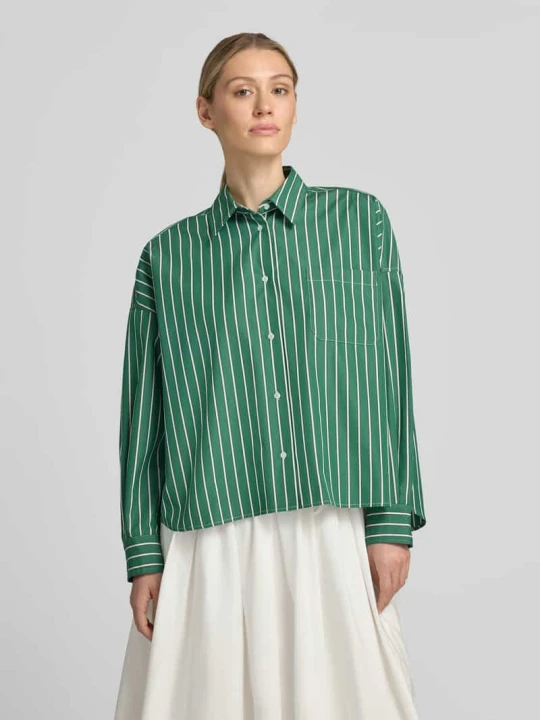 Zdjęcie produktu bluzka z długim rękawem o kroju regular fit z czystej bawełny model 'ONORE' Weekend Max Mara Zielony