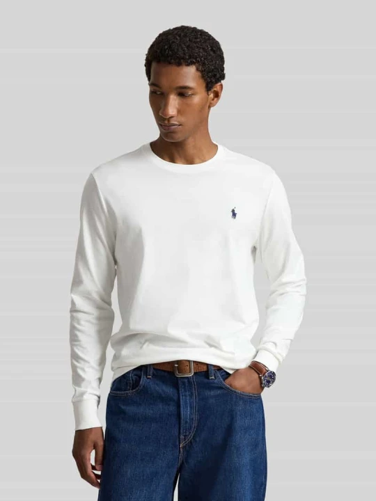 Zdjęcie produktu Bluzka z długim rękawem o kroju regular fit z czystej bawełny Polo Ralph Lauren Biały