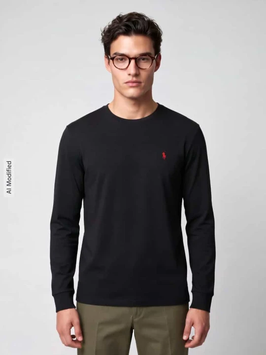 Zdjęcie produktu Bluzka z długim rękawem o kroju regular fit z czystej bawełny Polo Ralph Lauren Czarny