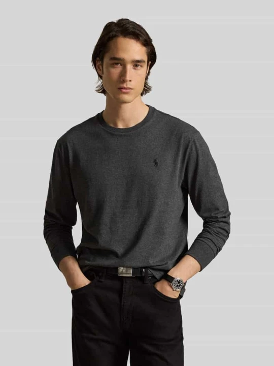 Zdjęcie produktu Bluzka z długim rękawem o kroju regular fit z czystej bawełny Polo Ralph Lauren Średnioszary