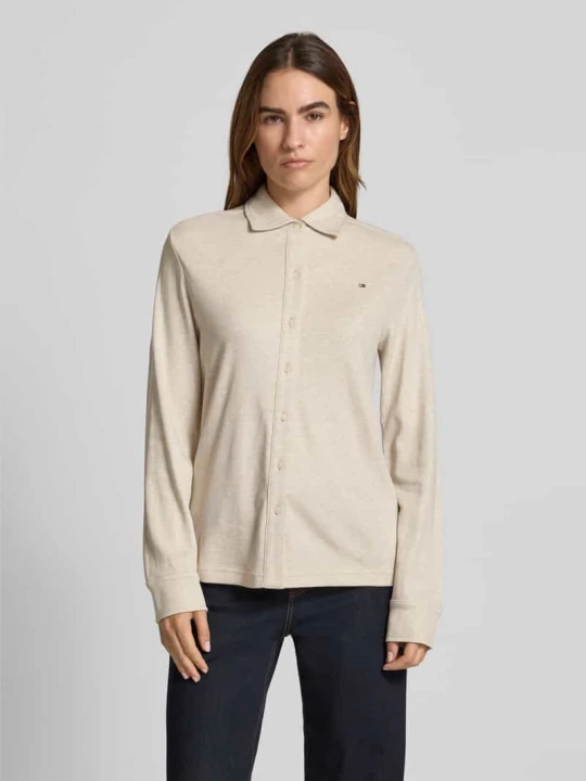 Zdjęcie produktu Bluzka z długim rękawem o kroju regular fit z czystej bawełny Tommy Hilfiger Écru