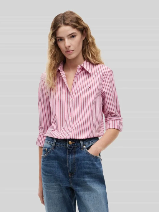 Zdjęcie produktu Bluzka z długim rękawem o kroju regular fit z czystej bawełny Tommy Hilfiger Mocnoróżowy