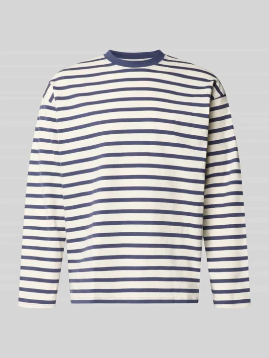 Zdjęcie produktu Bluzka z długim rękawem o kroju regular fit z czystej bawełny z wzorem w paski Jack&Jones Niebieski