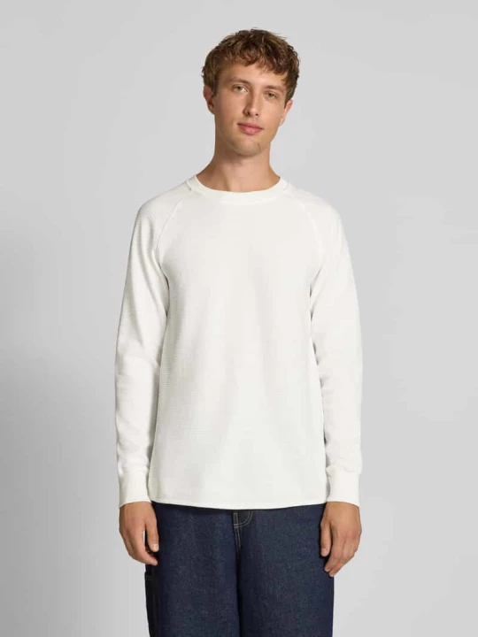 Zdjęcie produktu Longsleeve o kroju regular fit w dzianinowym wyglądzie model 'Jirgi' G-Star Raw Złamany biały