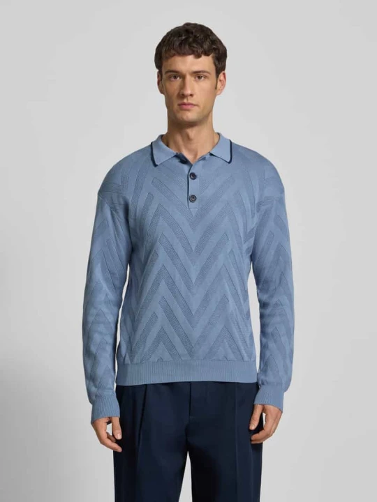 Zdjęcie produktu Longsleeve w dzianinowym wyglądzie, krój regular fit Scotch & Soda Jasnoniebieski