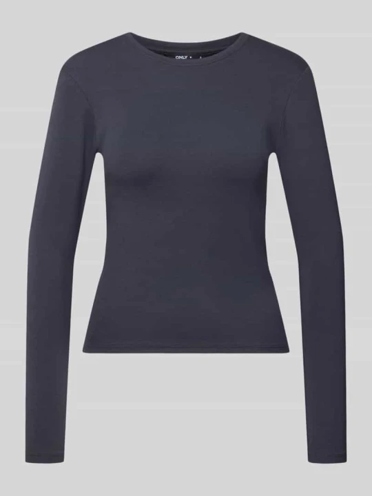 Zdjęcie produktu bluzka z długim rękawem o kroju regular fit z mieszanka bawełny model 'RILEY' Only Ciemnoniebieski
