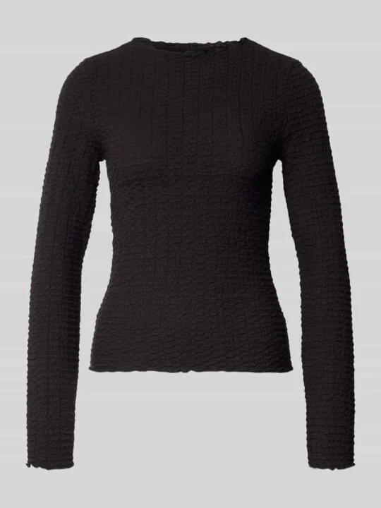Zdjęcie produktu bluzka z długim rękawem o kroju regular fit z mieszanka bawełny model 'ZIA' Vero Moda Czarny