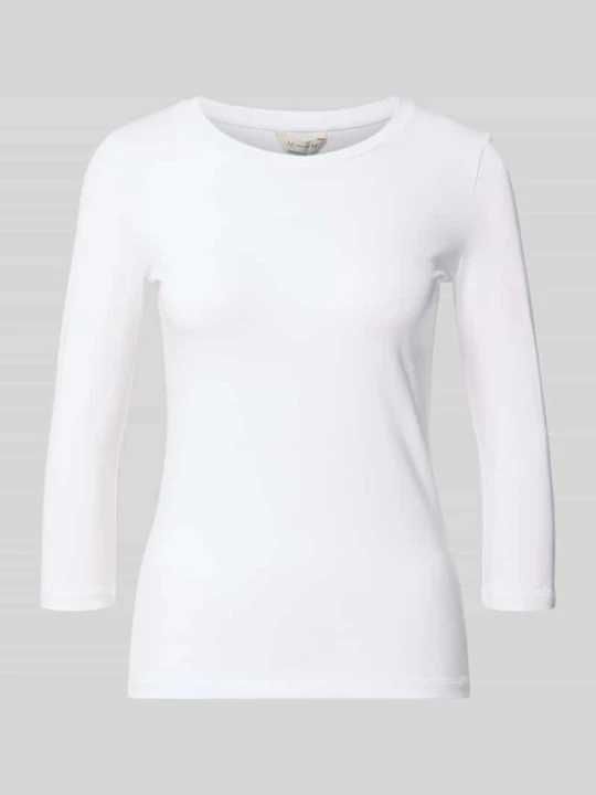 Zdjęcie produktu bluzka z długim rękawem skinny fit z mieszanki bawełny model 'LORATA' MM By Max Mara Biały