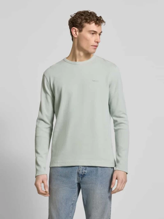 Zdjęcie produktu Bluzka z długim rękawem o kroju regular fit z mieszanki bawełny model „TEMPESTO” Boss Miętowy