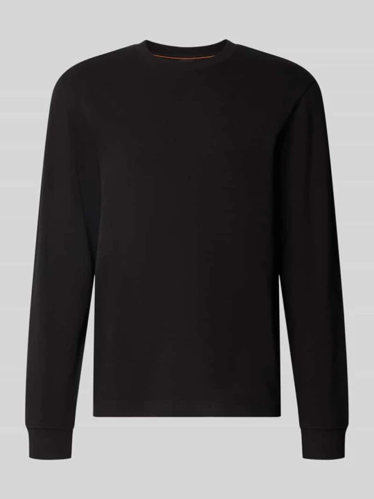 Zdjęcie produktu bluzka z długim rękawem o kroju regular fit z mieszanki bawełny model 'WE-TEMPEST' Boss Czarny