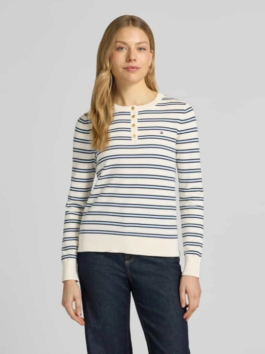Zdjęcie produktu Bluzka z długim rękawem o kroju regular fit z mieszanki bawełny Tommy Hilfiger Écru