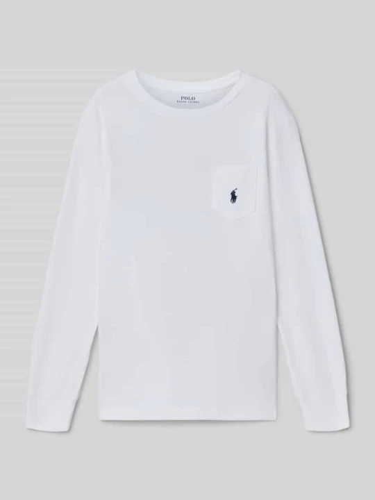 Zdjęcie produktu Regular Fit koszulka z długim rękawem z czystej bawełny Polo Ralph Lauren Biały