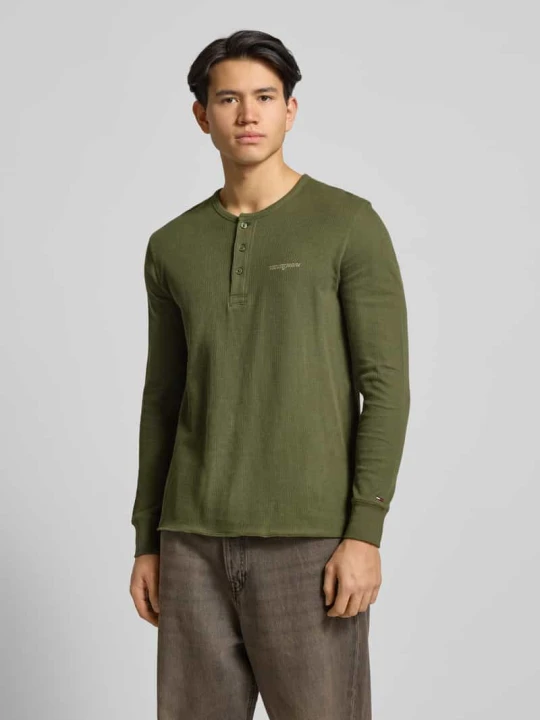 Zdjęcie produktu Bluzka z długim rękawem o kroju regular fit z mieszanki dżerseju i bawełny Tommy Jeans Oliwkowy