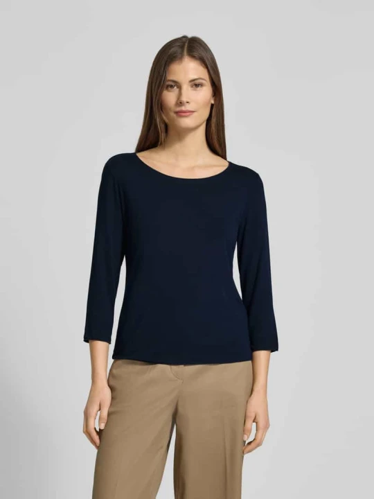 Zdjęcie produktu Longsleeve o kroju regular fit z mieszanki wiskozy model 'Kirose' Someday Granatowy