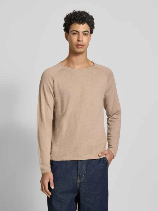 Zdjęcie produktu Bluzka z długim rękawem o kroju regular fit z naszywką z logo Model 'Breeze' Jack&Jones Piaskowy