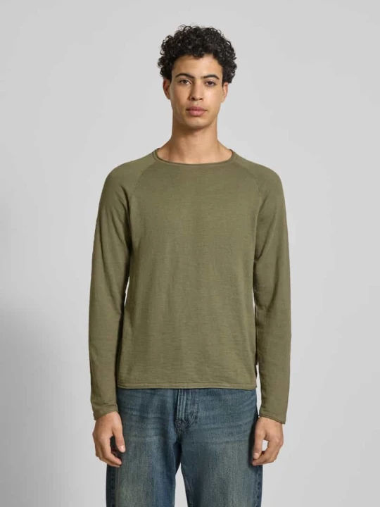 Zdjęcie produktu Bluzka z długim rękawem o kroju regular fit z naszywką z logo Model 'Breeze' Jack&Jones Oliwkowy