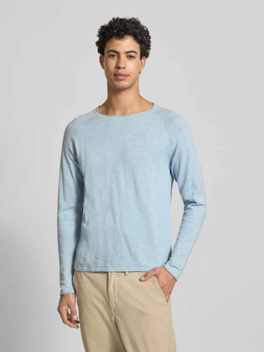 Zdjęcie produktu Bluzka z długim rękawem o kroju regular fit z naszywką z logo Model 'Breeze' Jack&Jones Jasnoniebieski