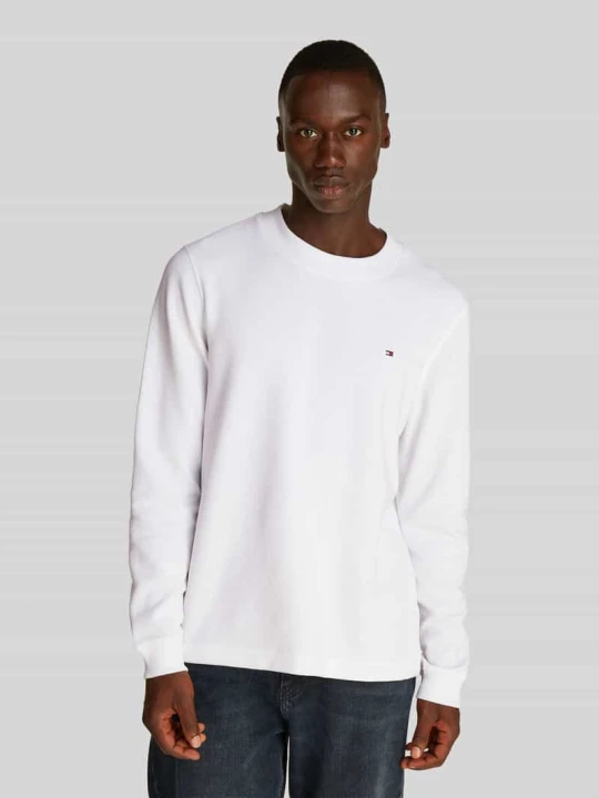 Zdjęcie produktu bluzka z długim rękawem o kroju regular fit z subtelnym detalem z logo Tommy Hilfiger Biały