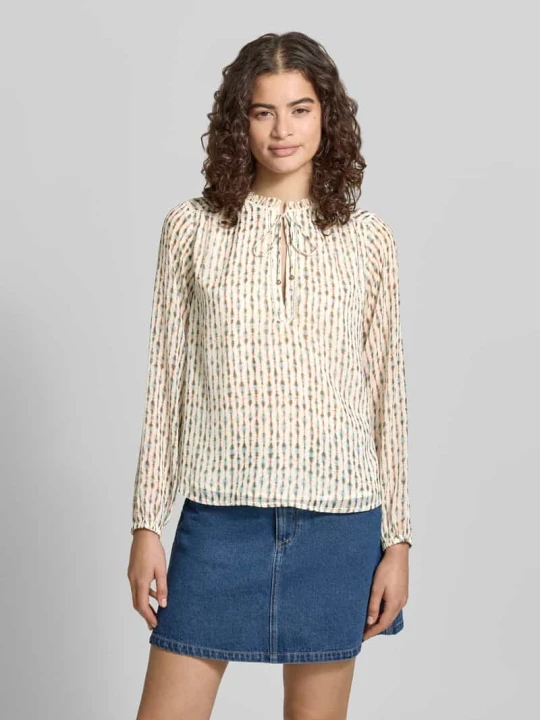 Zdjęcie produktu bluzka z długim rękawem o kroju regular fit ze wzorem na całej powierzchni model 'FALINA' Pepe Jeans Écru