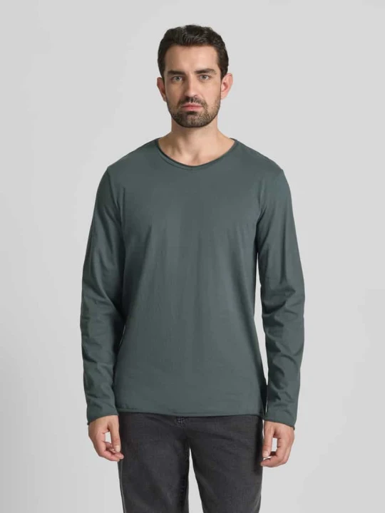 Zdjęcie produktu Bluzka z długim rękawem o kroju relaxed fit z czystej bawełny ekologicznej model ‘MAARKOS’ ARMEDANGELS Antracytowy