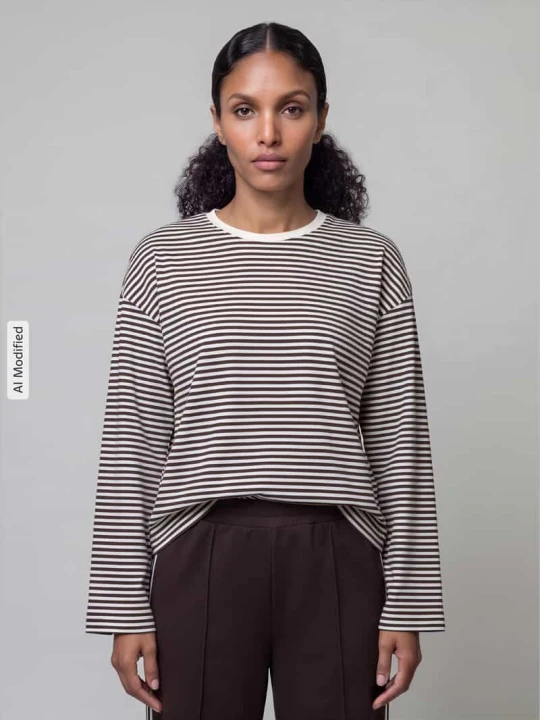 Zdjęcie produktu bluzka z długim rękawem o kroju relaxed fit z czystej bawełny model 'FREJA' Only