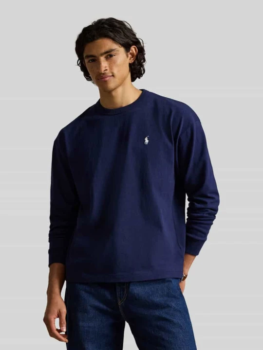Zdjęcie produktu Bluzka z długim rękawem o kroju relaxed fit z czystej bawełny Polo Ralph Lauren Granatowy