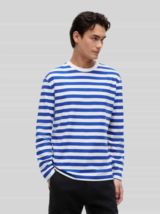 Zdjęcie produktu Bluzka z długim rękawem o kroju relaxed fit z czystej bawełny Tommy Jeans Niebieski