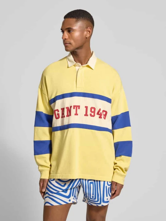 Zdjęcie produktu Longsleeve o kroju relaxed fit z nadrukiem logo Gant Jasnożółty