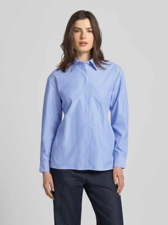Zdjęcie produktu Bluzka z długim rękawem o kroju shaping fit z czystej bawełny model 'LEBBRO' MAX&Co. Jasnoniebieski