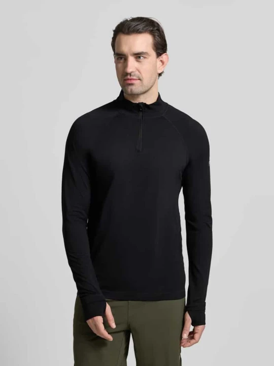 Zdjęcie produktu Longsleeve w kroju slim fit z nadrukiem logo Fabletics Czarny