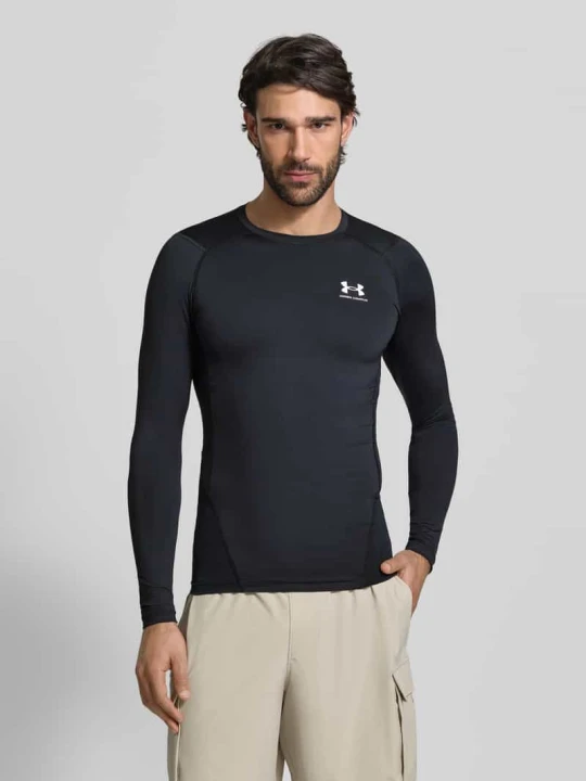 Zdjęcie produktu Longsleeve w kroju slim fit z nadrukiem logo Under Armour Czarny
