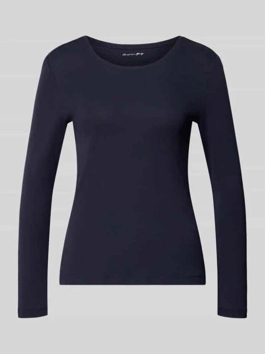 Zdjęcie produktu Bluzka z długim rękawem o kroju slim fit z czystej bawełny Christian Berg Ciemnoniebieski