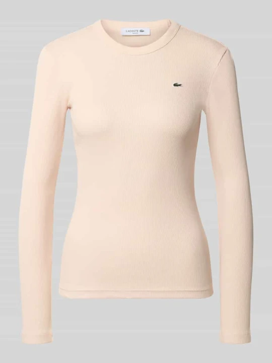 Zdjęcie produktu Bluzka z długim rękawem o kroju slim fit z czystej bawełny Lacoste Jasnoróżowy