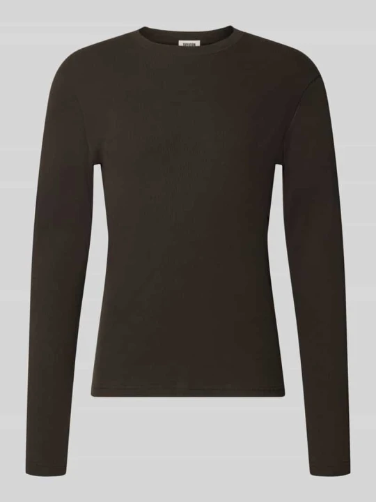Zdjęcie produktu Bluzka z długim rękawem o kroju slim fit z czystej bawełny model 'Enil' Drykorn Ciemnobrązowy