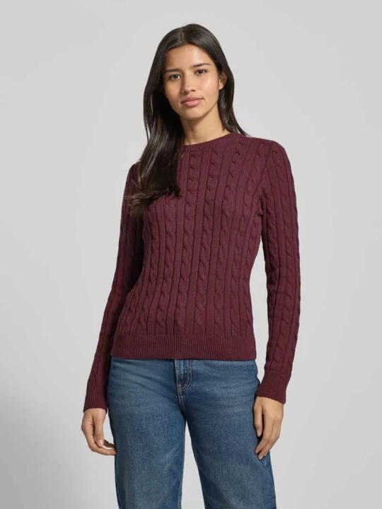 Zdjęcie produktu Bluzka z długim rękawem o kroju slim fit z imitacji dzianiny Jake*s Oberżynowy