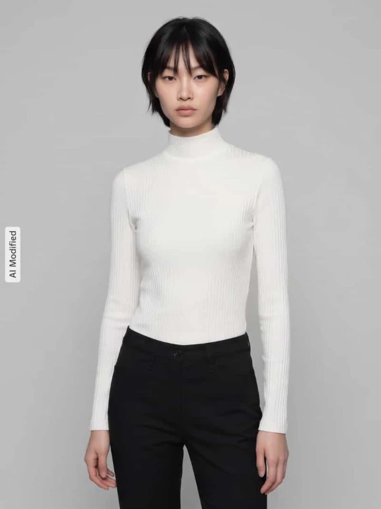 Zdjęcie produktu Bluzka z długim rękawem o kroju slim fit z mieszanka bawełny model 'Driza_4' Hugo Złamany biały
