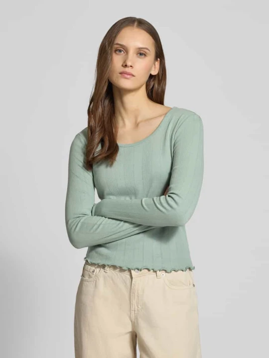 Zdjęcie produktu Bluzka z długim rękawem o kroju slim fit z Mieszanka bawełny ekologicznej Model 'TENNA LIFE' Only Trzcinowy