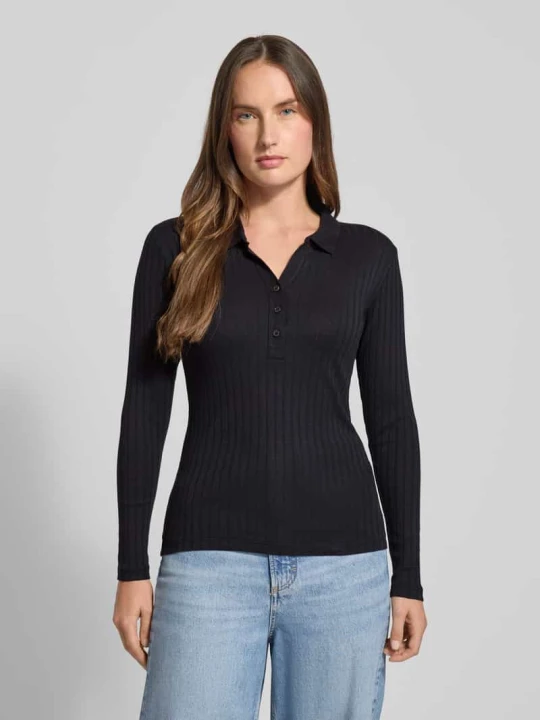 Zdjęcie produktu Bluzka z długim rękawem o kroju slim fit z mieszanki bawełny i modalu Marc O'Polo Granatowy