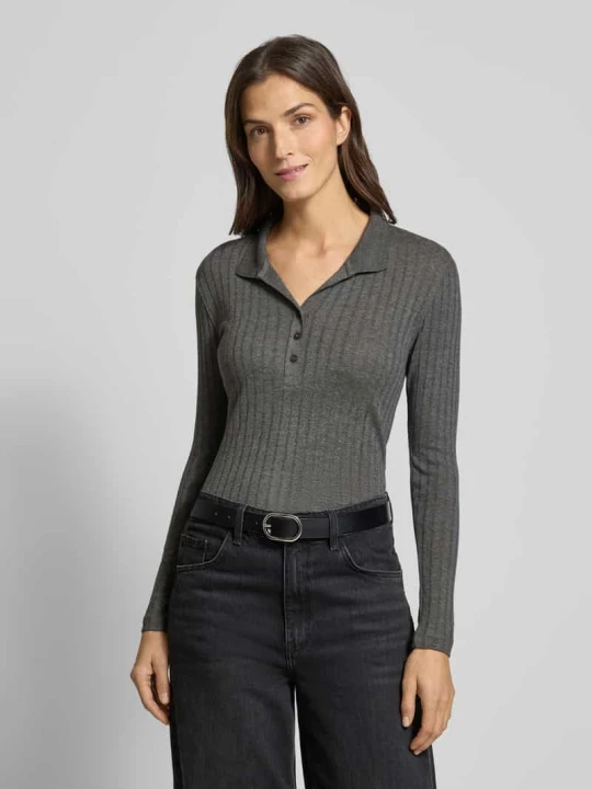 Zdjęcie produktu Bluzka z długim rękawem o kroju slim fit z mieszanki bawełny i modalu Marc O'Polo Średnioszary